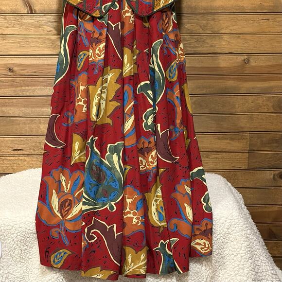 Howard Wolf Dallas Vintage Floral Maxi Skirt Sz 4 Quilted Vest Size 6 Floral USA - Picture 2 of 11